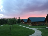 Sunset view from our cabin at Chico Hot Springs